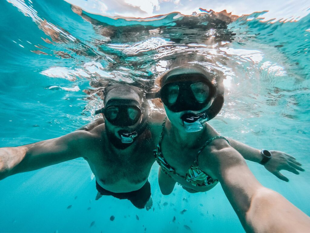 couple snorkeling in Cozumel