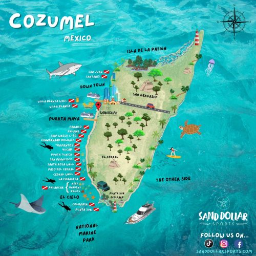 map of cozumel dive sites