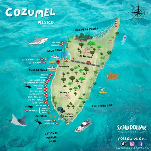 map of cozumel dive sites