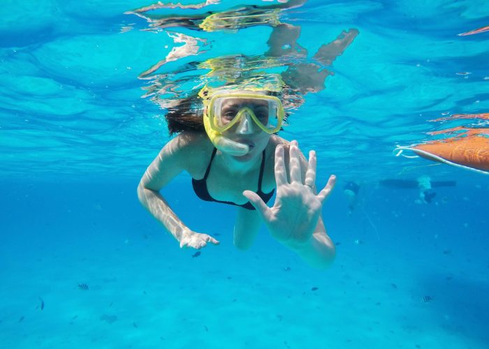 Snorkeler in water