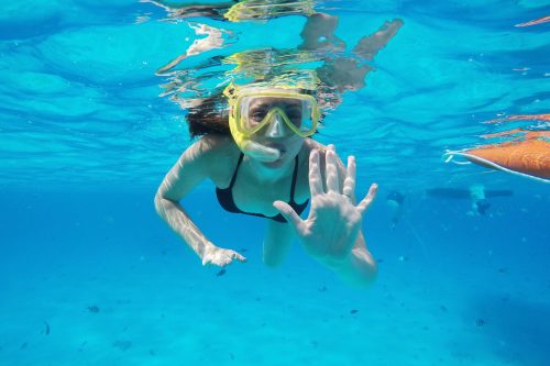 Snorkeler in water